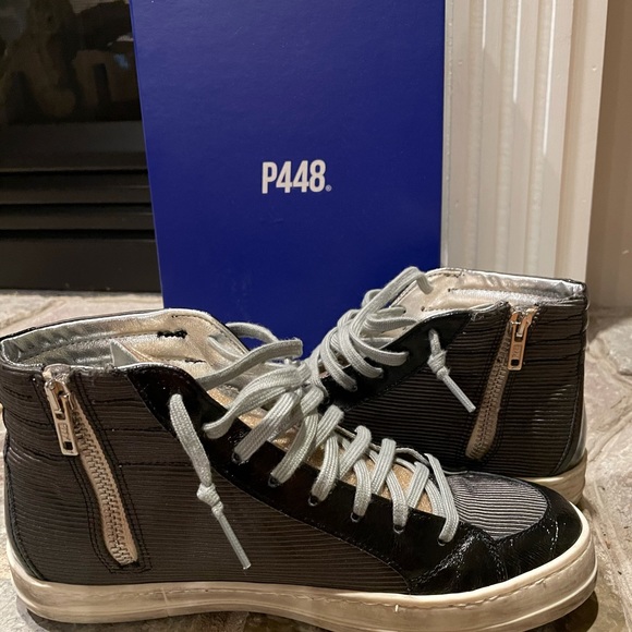 Size 38 P448 Ribbed High Top Sneaker